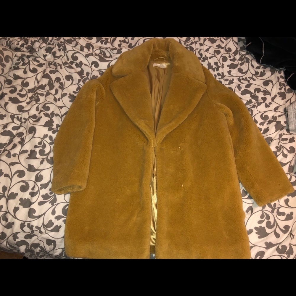 Mustard Yellow teddy coat